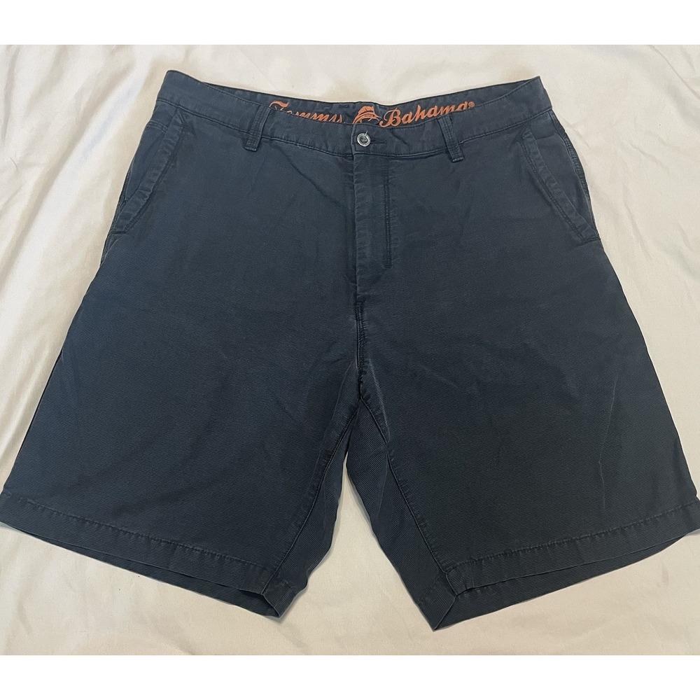 Tommy Bahamas Paradise Nation‎ Flat Front Shorts Size 36 Tencel Cotton Blue